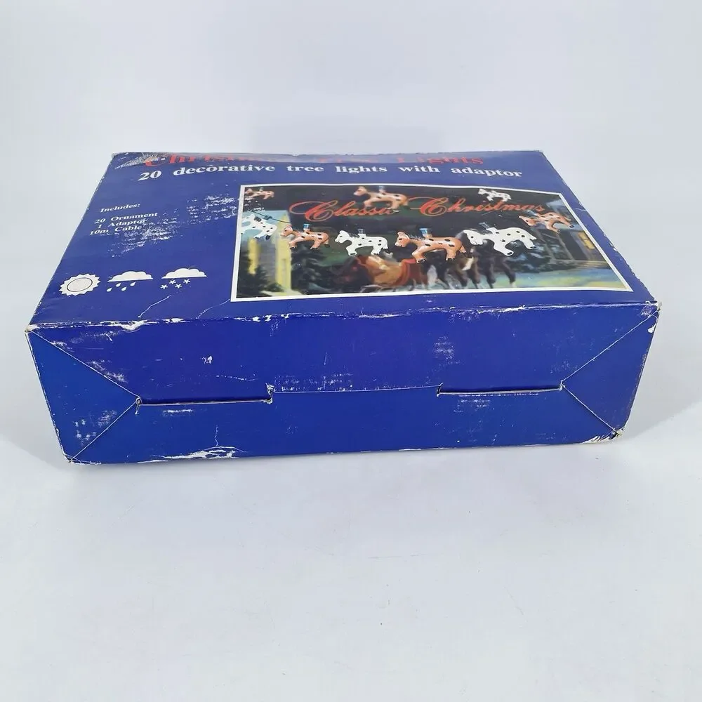 Vintage Horse Christmas Tree String Lights 20 Pc Set w/ Adapter Tested Works